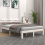 Voir la diapositive 2 : VIDAXL Cadre de lit sans matelas blanc bois massif 160x200 cm
