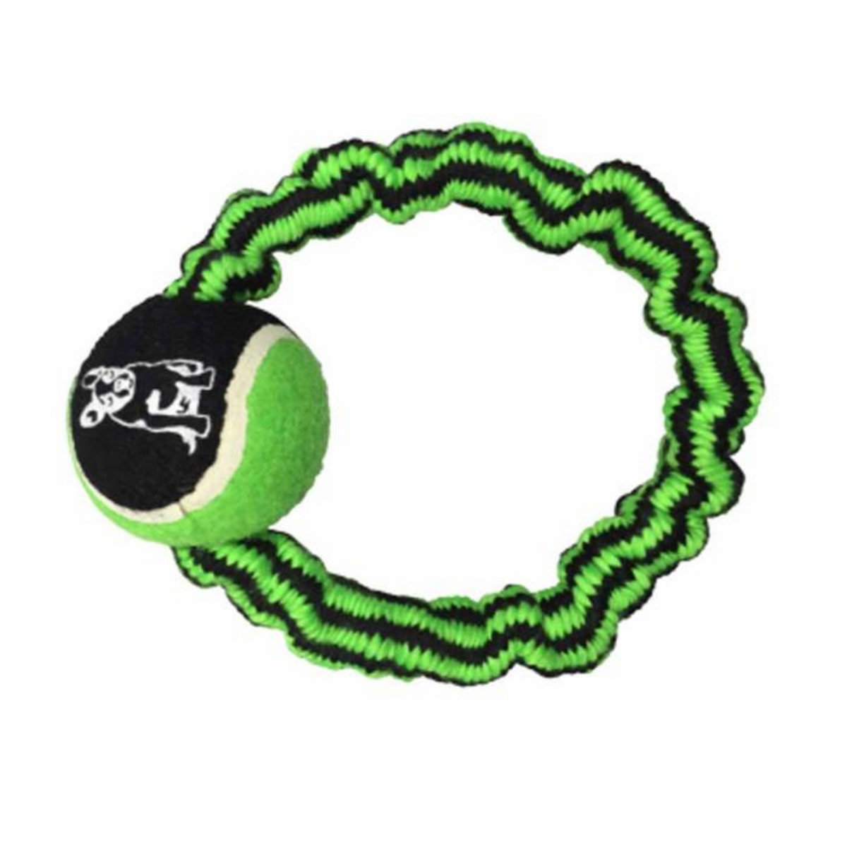 Paris Prix Jouet pour Chien  Corde Élastique & Balle  9cm Vert