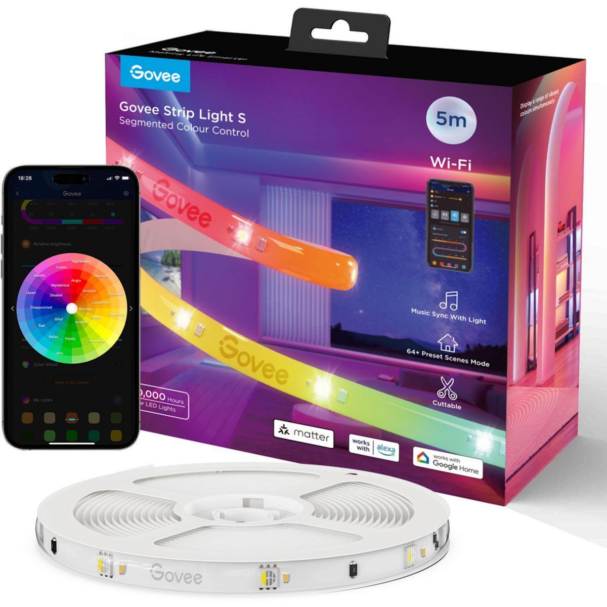 GOVEE Bandeau LED LED STRIP LIGHT RGBIC WIFI+BT - 5M