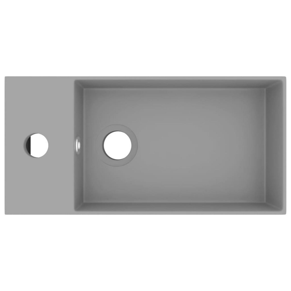 VIDAXL Lavabo de salle de bain avec trop-plein Ceramique Gris clair