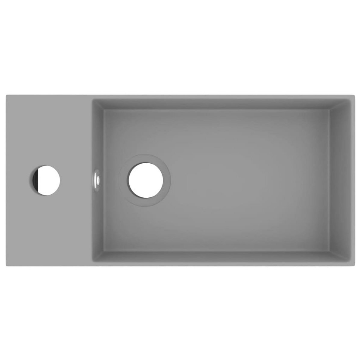 VIDAXL Lavabo de salle de bain avec trop-plein Ceramique Gris clair