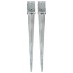VIDAXL Piquets au sol 2 pcs Argente 10x10x91 cm Acier galvanise