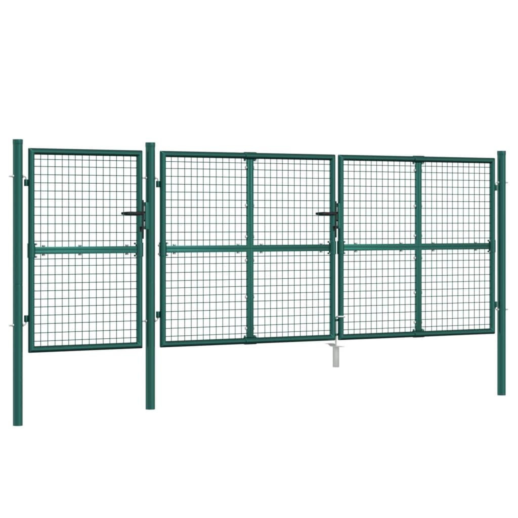 Voir la diapositive 2 : VIDAXL Portal de jardin maille vert 400x175 cm acier galvanise