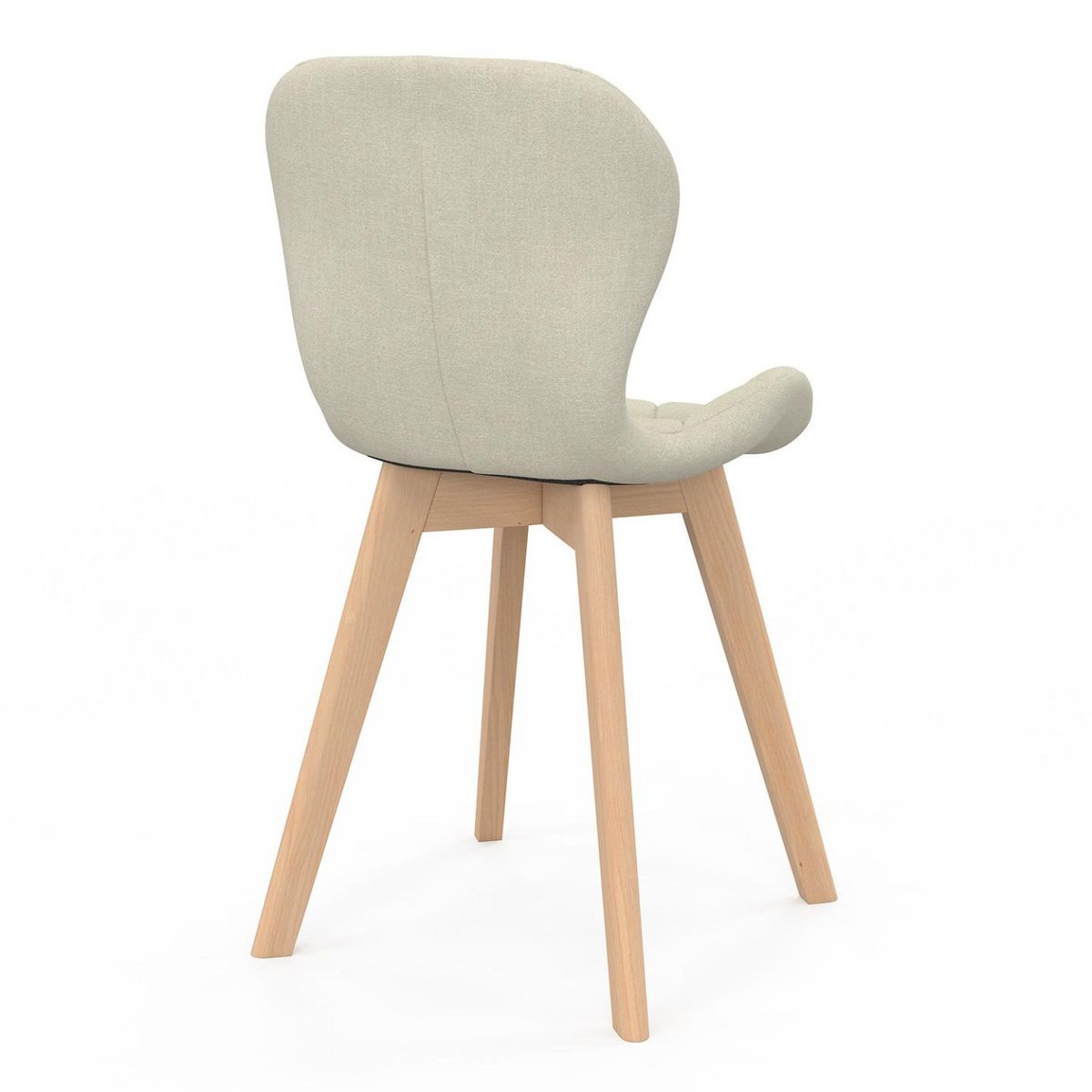 ID MARKET Lot de 4 chaises ROBINE en tissu beige pour salle à manger