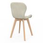 Voir la diapositive 4 : ID MARKET Lot de 4 chaises ROBINE en tissu beige pour salle à manger