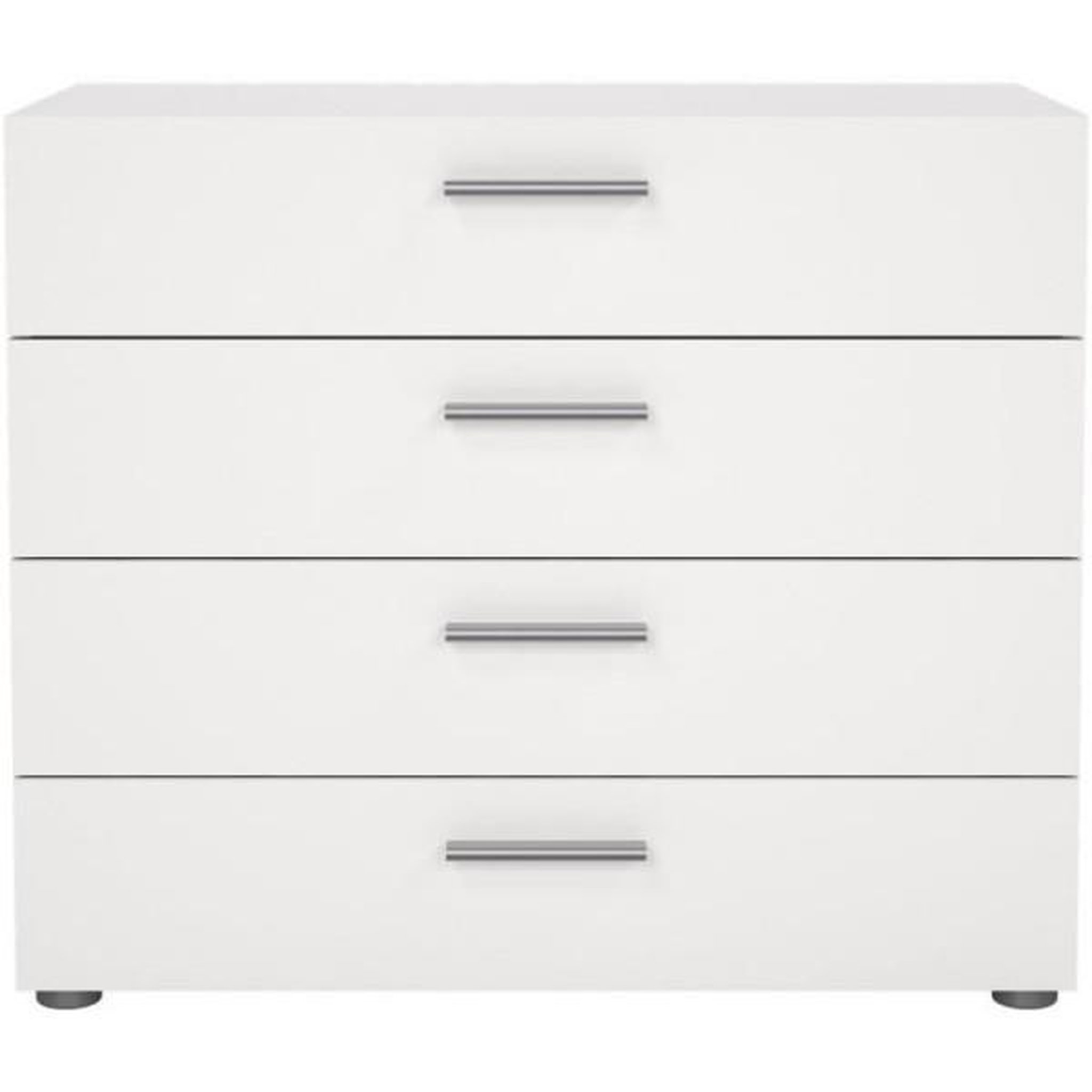 Voir la diapositive 3 : TVILUM Commode NASH 4 tiroirs - Décor Blanc - L 80 x P 40 x H 68,5 cm
