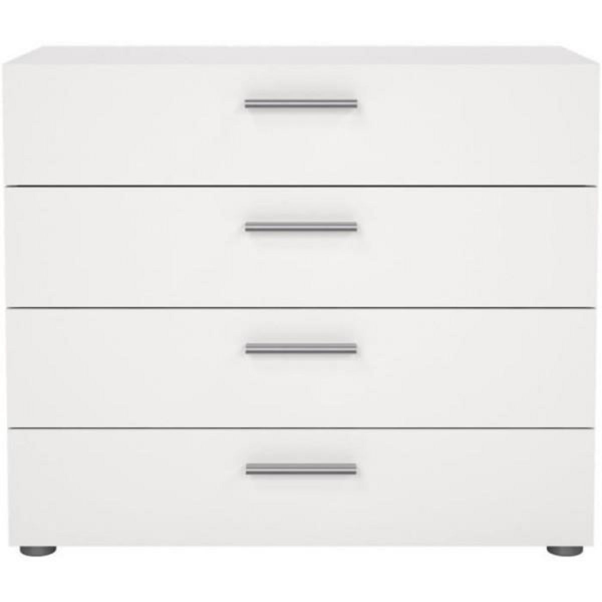 TVILUM Commode NASH 4 tiroirs - Décor Blanc - L 80 x P 40 x H 68,5 cm