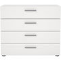 Voir la diapositive 3 : TVILUM Commode NASH 4 tiroirs - Décor Blanc - L 80 x P 40 x H 68,5 cm