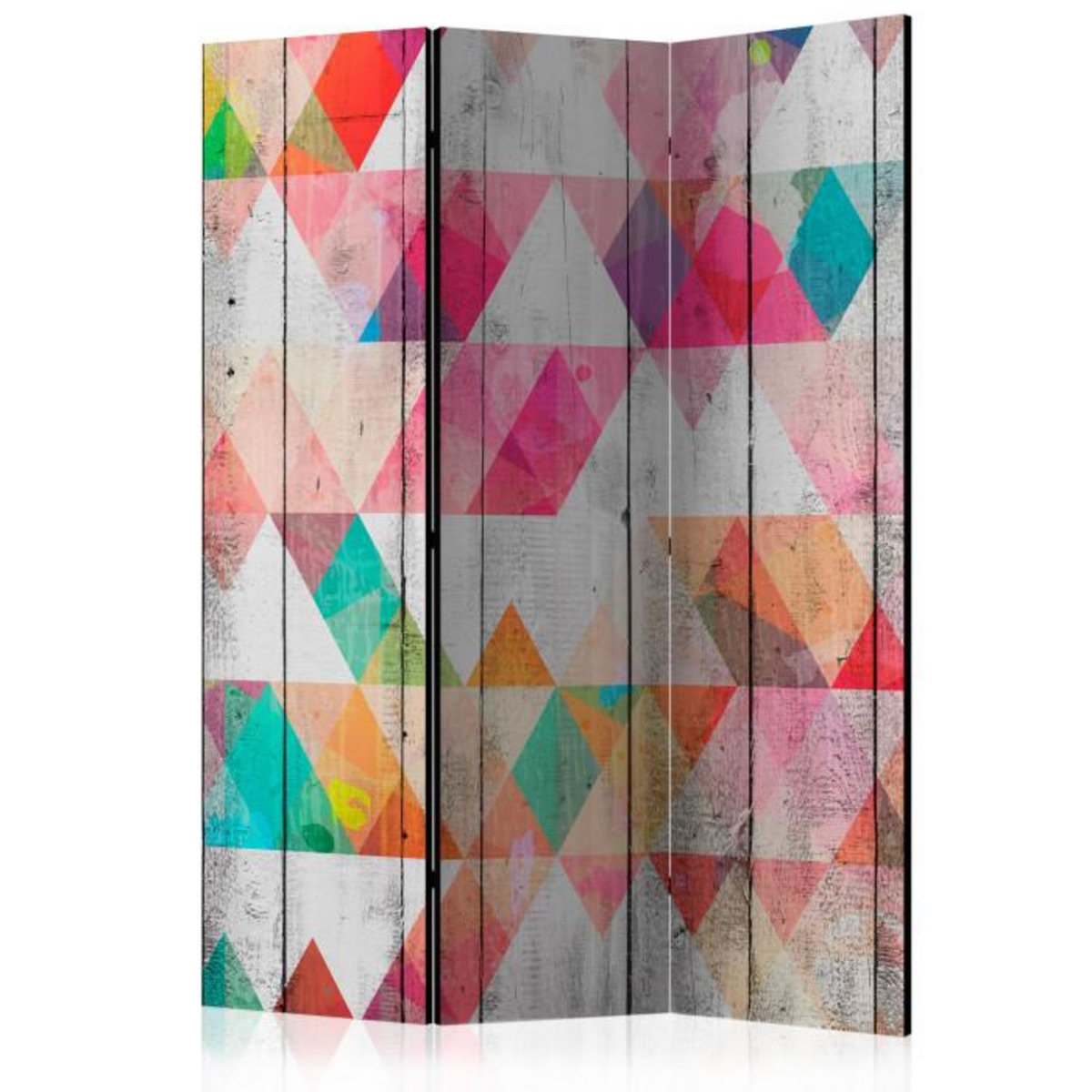 Paris Prix Paravent 3 Volets  Rainbow Triangles  135x172cm