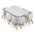 Paris Prix Table de Repas & 6 Chaises Design  Normi  150cm Blanc