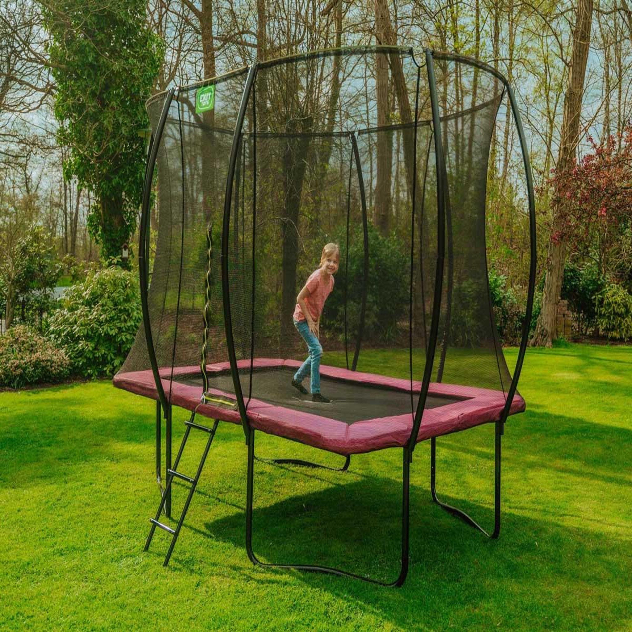 Voir la diapositive 2 : EXIT TOYS Trampoline Silhouette rectangulaire 214 x 305 cm Rose - Exit Toys