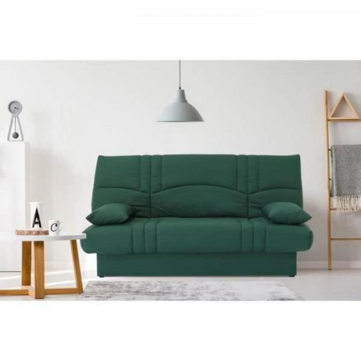 MARKET24 Banquette clic clac 3 places - tissu Vert foret - Style contemporain - L 190 x P 92 cm - DREAM