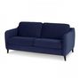 Voir la diapositive 4 : MARKET24 HEXAGONE Canapé convertible couchage express - 3 places - Velours bleu nuit - L 182 x P 85 x H 97 cm - CLYDE