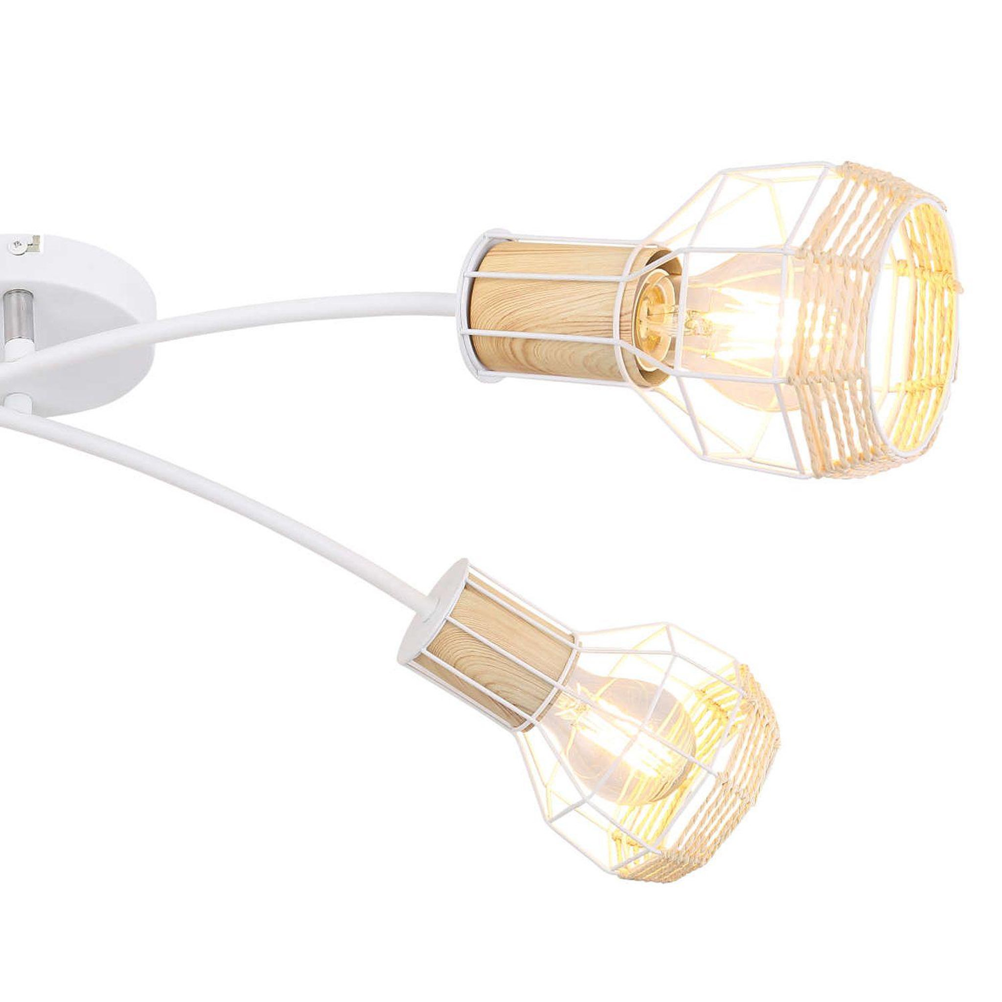 Voir la diapositive 3 : GLOBO Plafonnier design scandinave bana - 4 ampoules - blanc