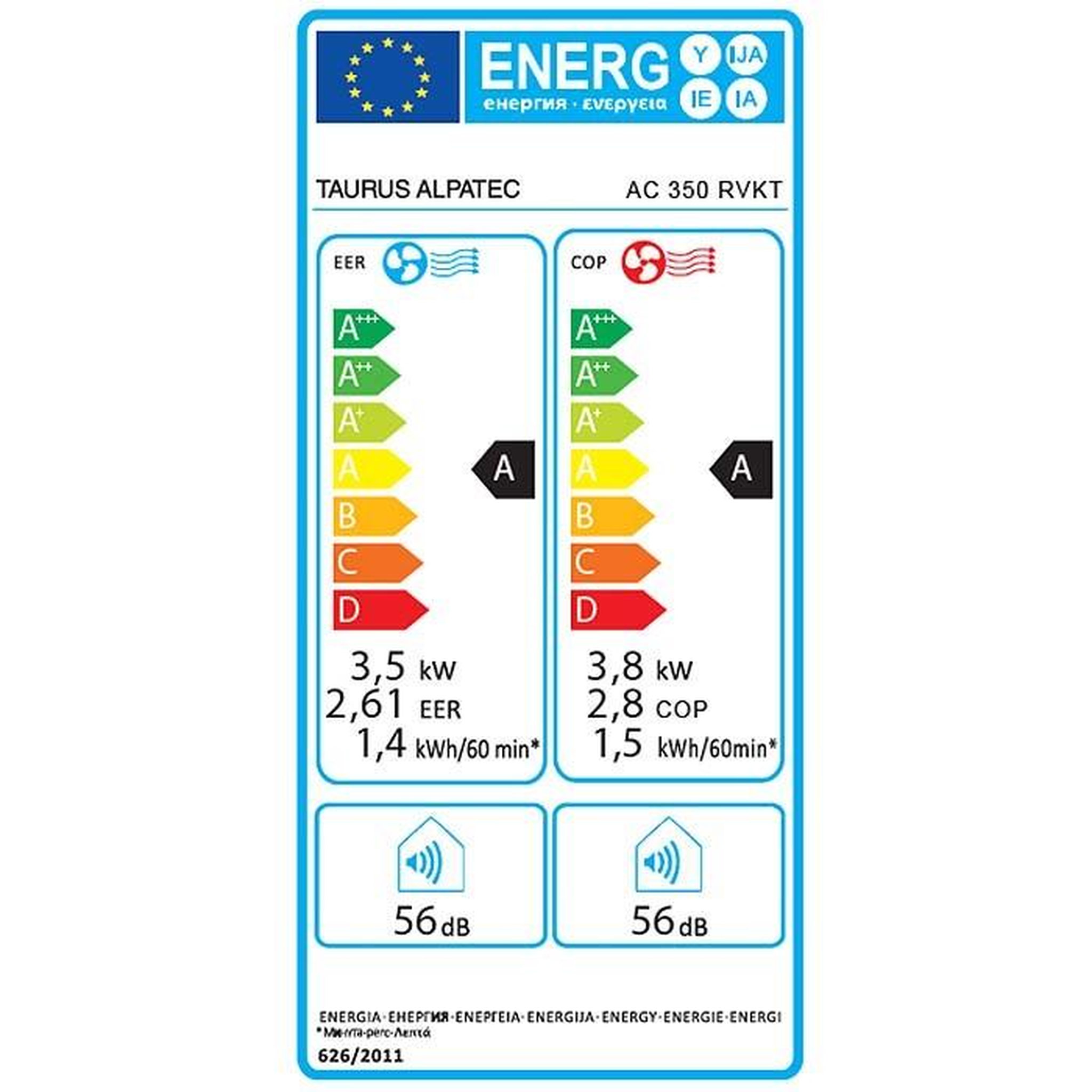 Voir la diapositive 2 : Taurus Alpatec Climatiseur mobile réversible 3500w 35m2 avec kit - ac350rvkt-1