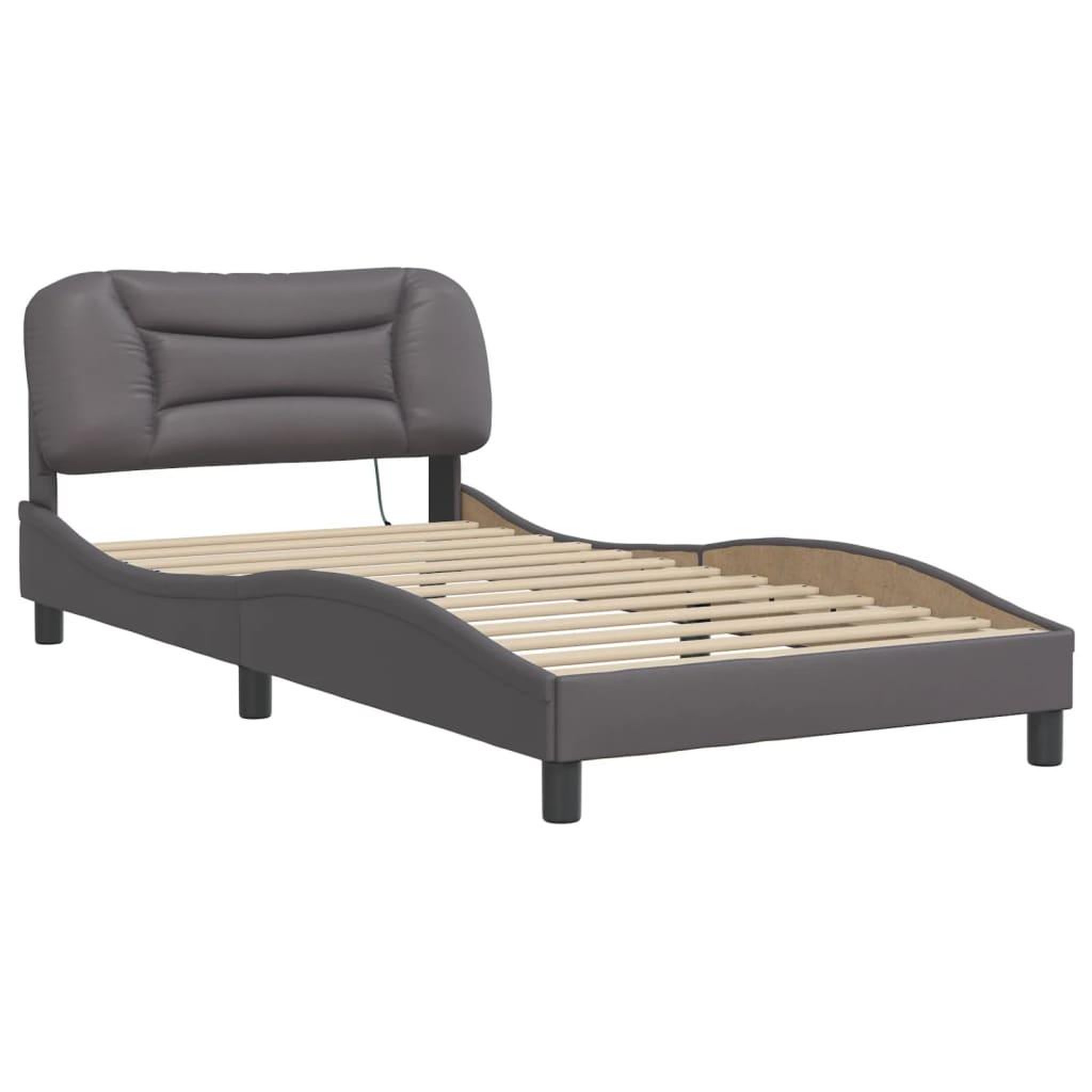 Voir la diapositive 3 : VIDAXL Cadre de lit avec LED sans matelas gris 100x200 cm