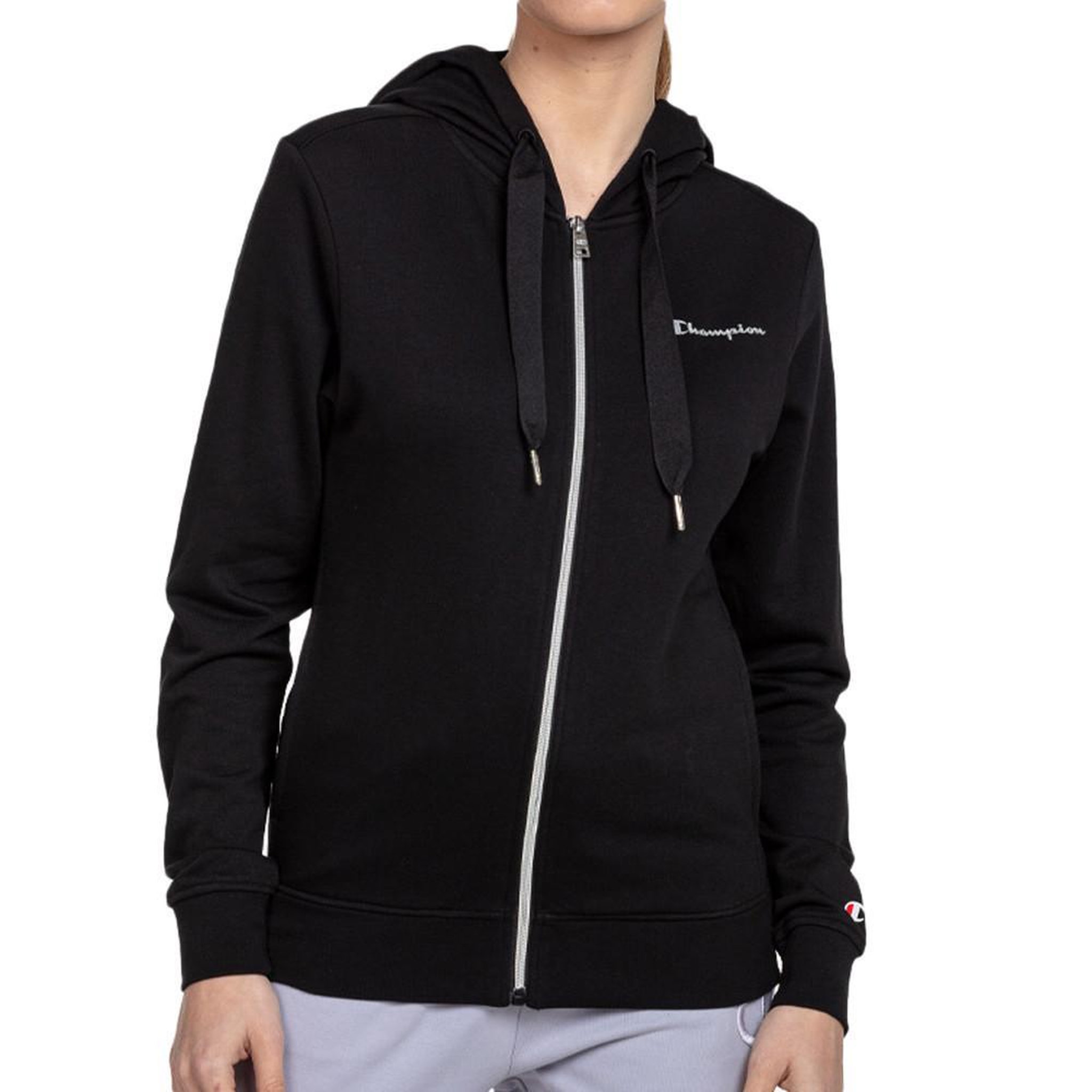 CHAMPION Sweat Zippée Noir Femme Champion Lady CLabel. Coloris disponibles : Noir