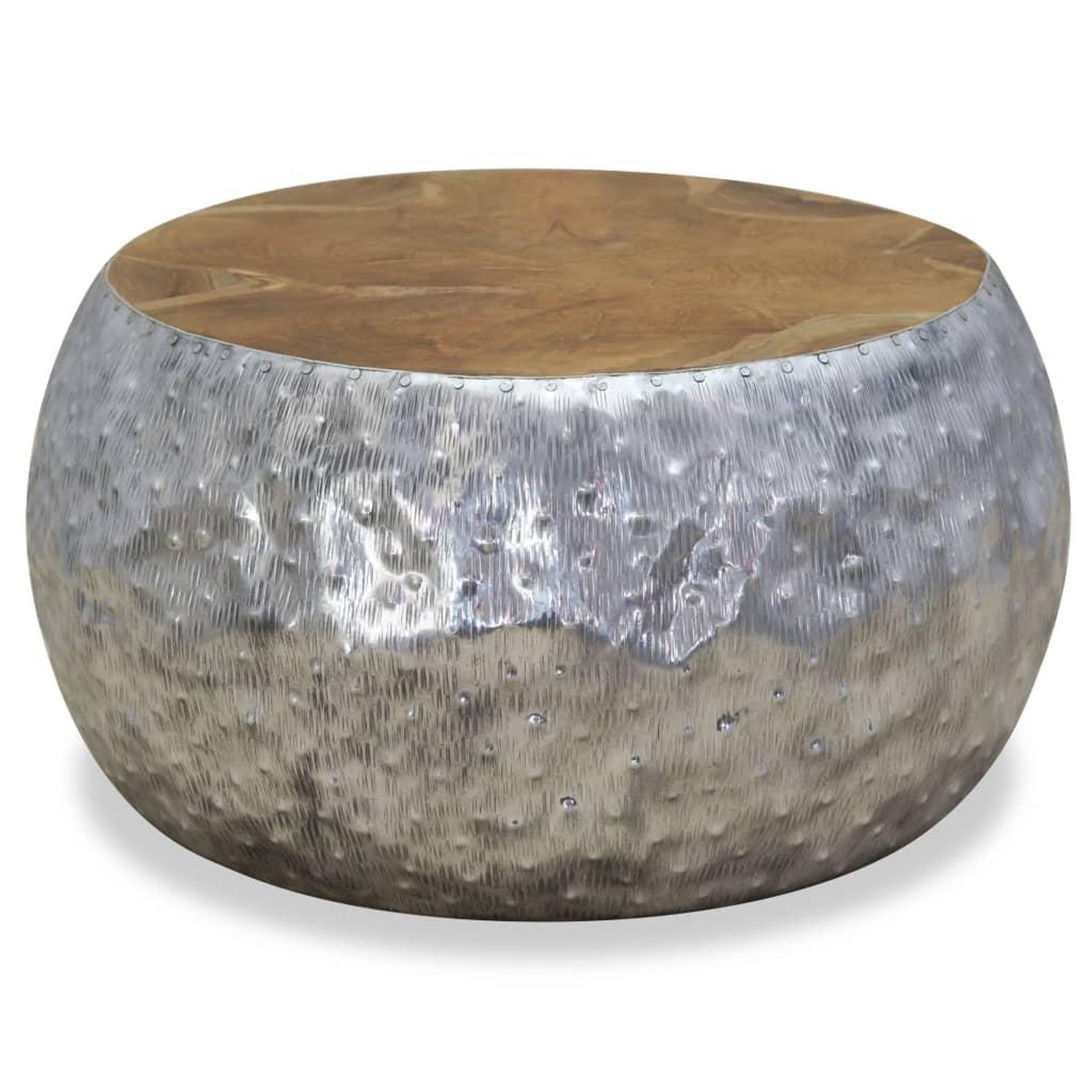 Voir la diapositive 2 : VIDAXL Table basse aluminium teck 60x60x30 cm