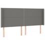 Voir la diapositive 3 : VIDAXL Tete de lit a LED Gris fonce 163x16x118/128 cm Tissu