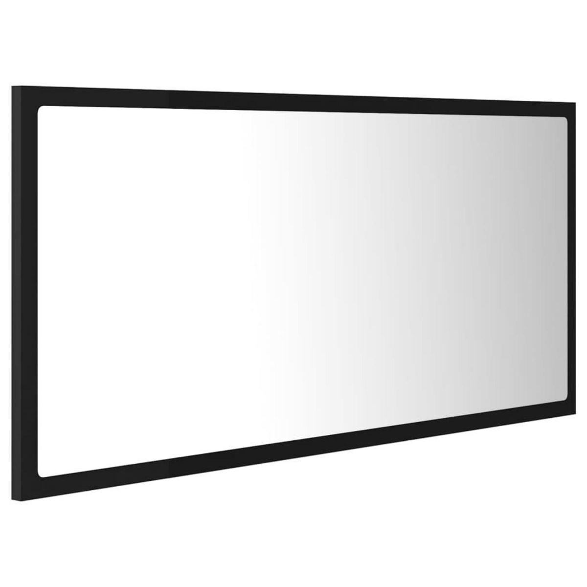 VIDAXL Miroir a LED de salle de bain Noir 90x8,5x37 cm Acrylique
