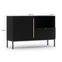 Voir la diapositive 5 : BEST MOBILIER Felicia - buffet bas - noir - 1 porte, 1 tiroir et 1 niche - 120 cm
