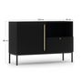 Voir la diapositive 5 : BEST MOBILIER Felicia - buffet bas - noir - 120 cm