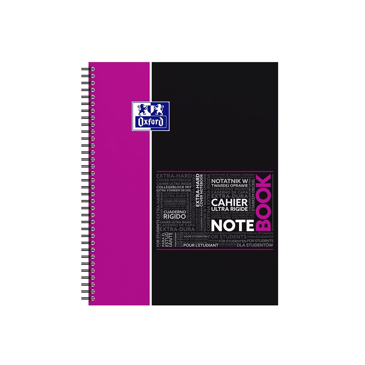 OXFORD Cahier adulte Notebook grands carreaux seyes 160 pages 245x310 - rose