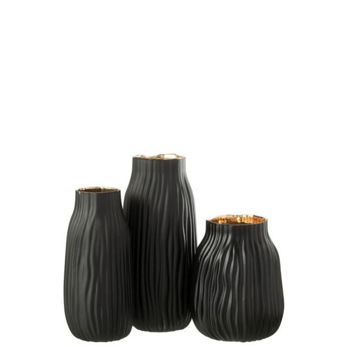 Paris Prix Vase à Rainures en Verre  Louis  26cm Noir