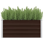 VIDAXL Lit sureleve de jardin Marron 100x40x45 cm Acier galvanise