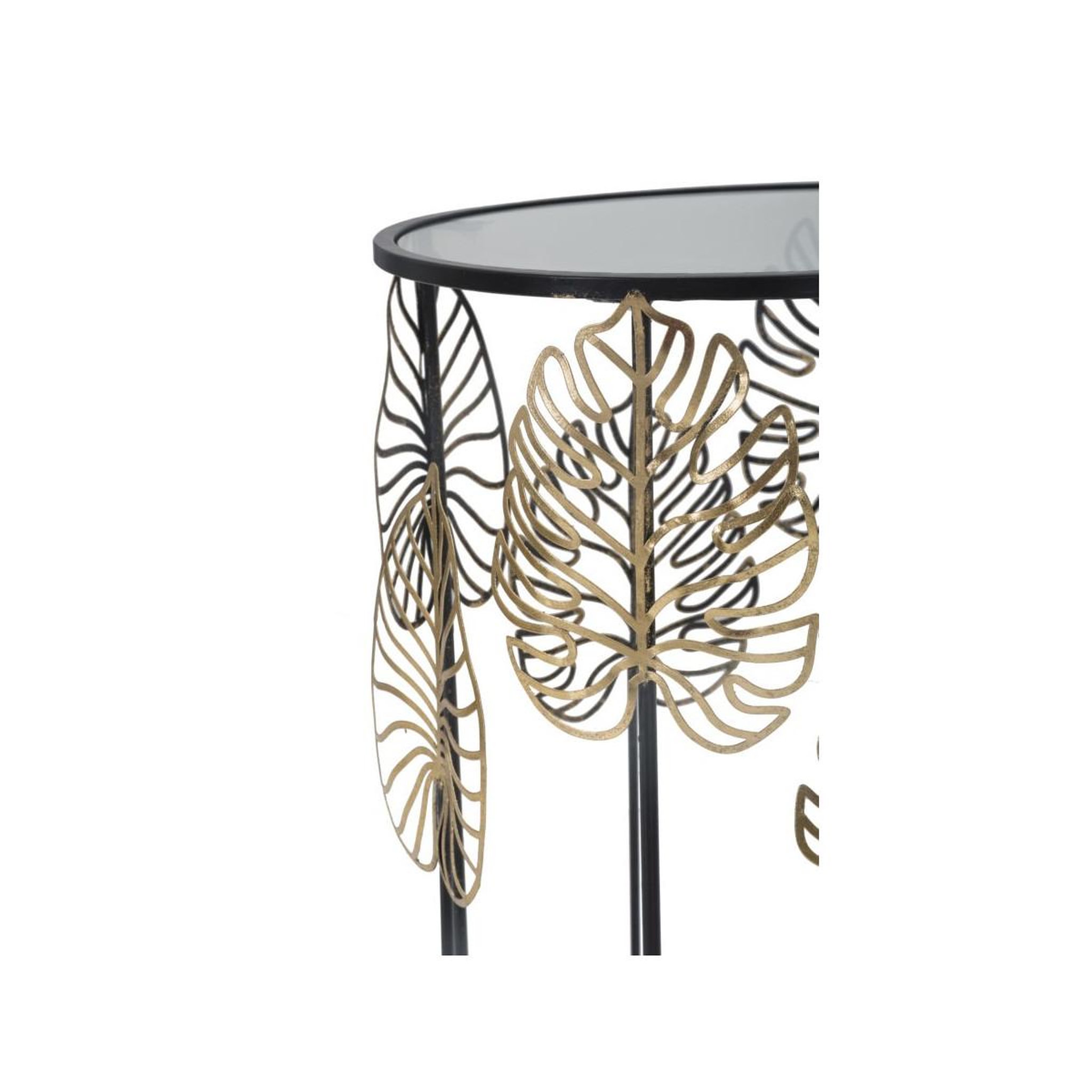 Voir la diapositive 5 : Paris Prix Lot de 2 tables d'appoint  coppia  55cm noir & or