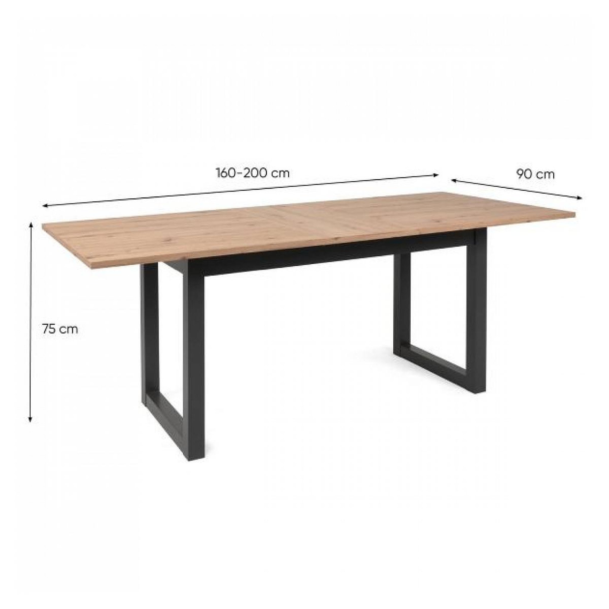 Voir la diapositive 3 : HomeStyle4U Table Extensible en Bois au Style Industriel pour Dîner en Famille
