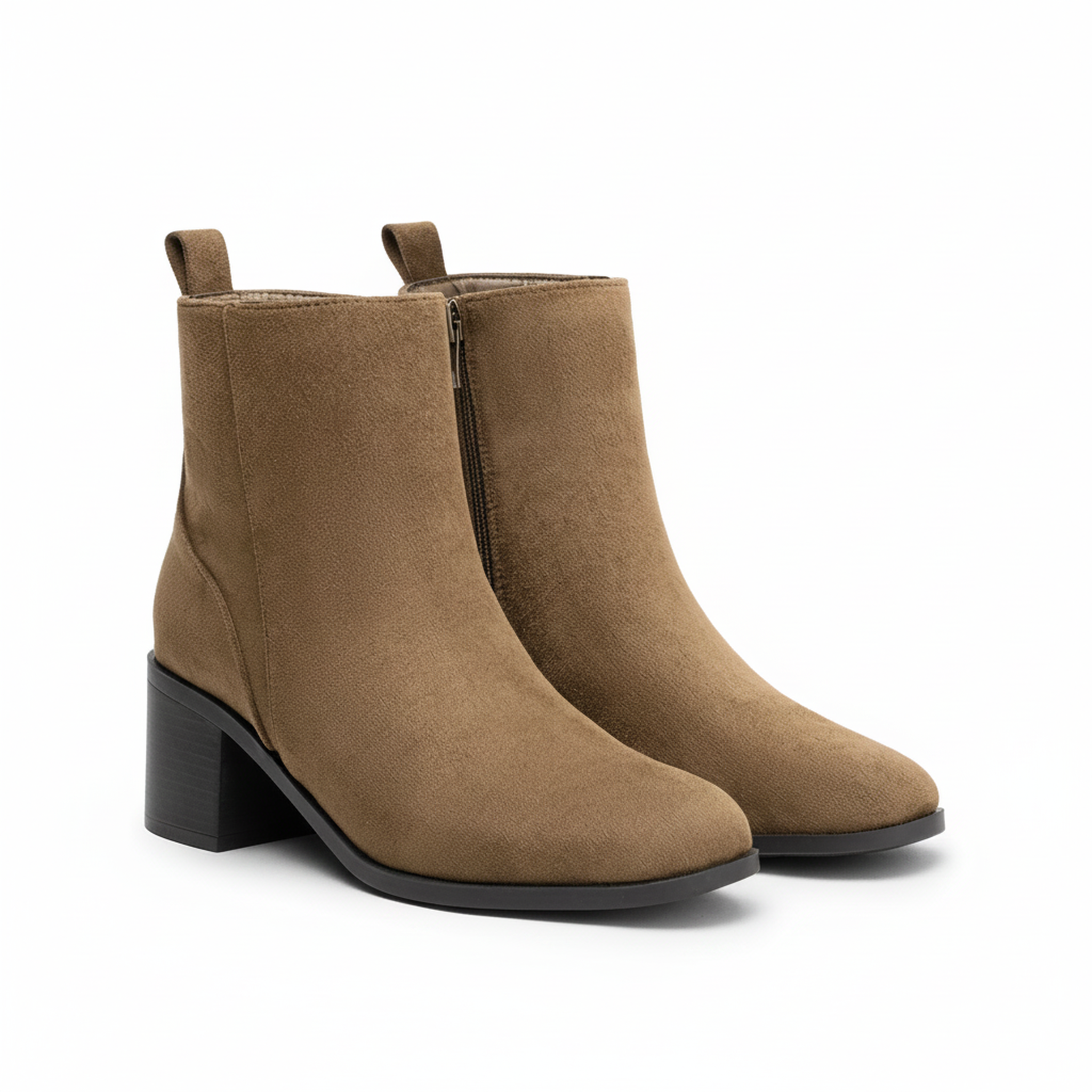 Voir la diapositive 3 : OZABI Ozabi bottines femme suédine zippée talon bloc 5 cm bout arrondi