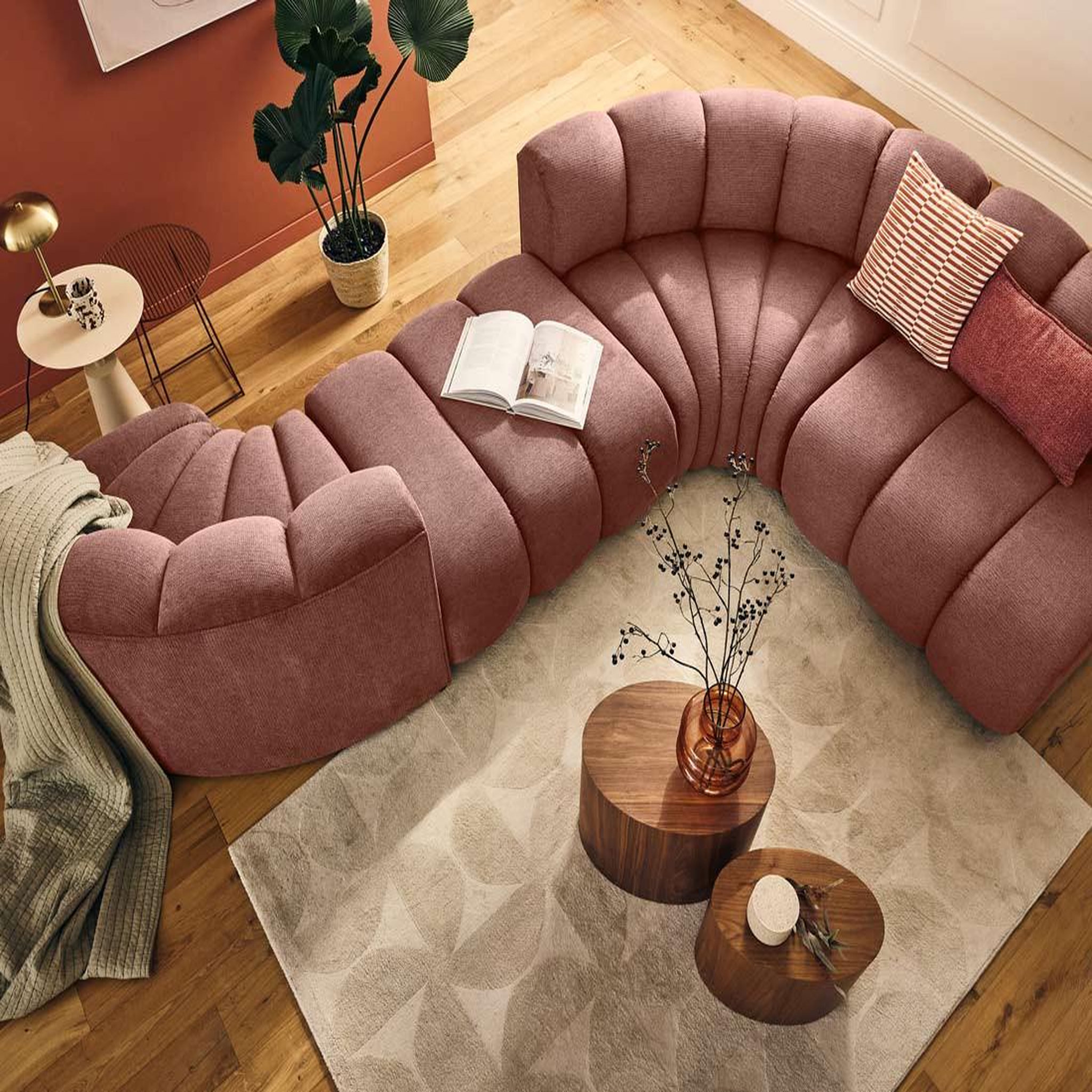 Voir la diapositive 3 : LISA DESIGN Debbie - module d'angle réversible en tissu texturé