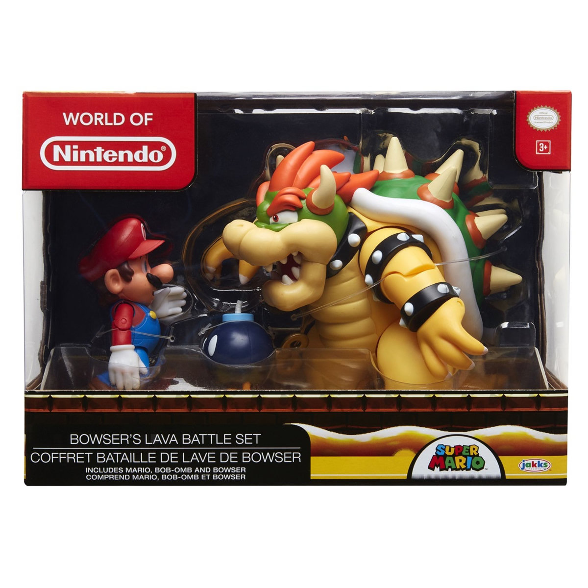 JAKKS PACIFIC Coffret Figurines Mario et Bowser - La Bataille de Lave