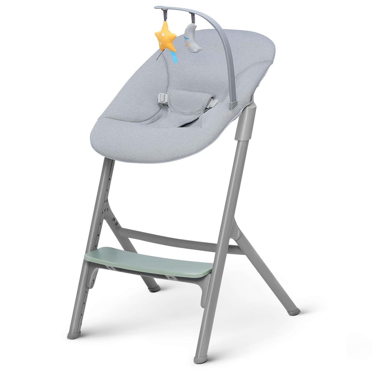 KINDERKRAFT Chaise haute 3 en 1 avec réglage de hauteur et transat