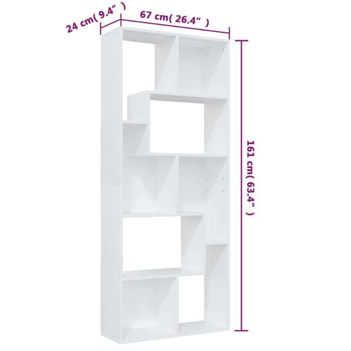 VIDAXL Bibliotheque Blanc 67x24x161 cm Bois d'ingenierie