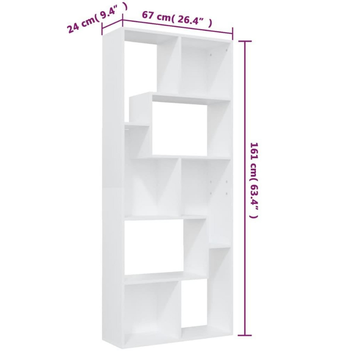 VIDAXL Bibliotheque Blanc 67x24x161 cm Bois d'ingenierie