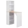 VIDAXL Table de bar avec armoire Blanc 115 x 59 x 200 cm