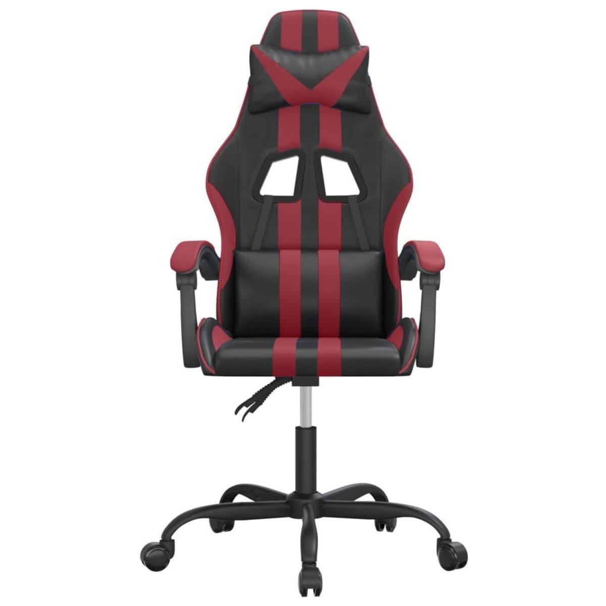 VIDAXL Chaise de jeu Noir et rouge bordeaux Similicuir