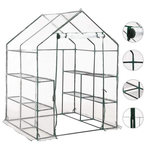 VIDAXL Serre avec 8 etageres 143x143x195 cm