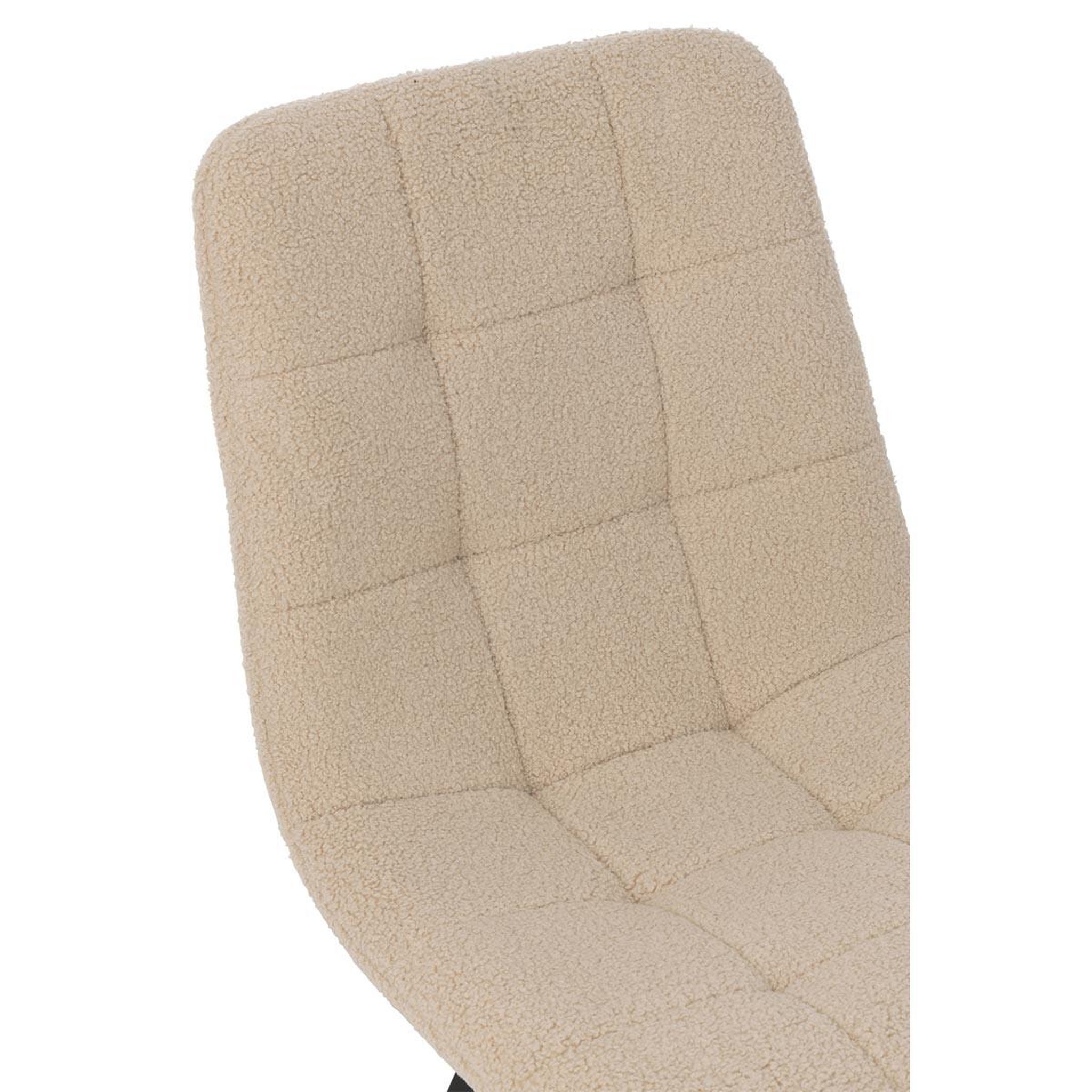 Voir la diapositive 5 : J-LINE Chaise matelassée bouclette  clark  85cm blanc