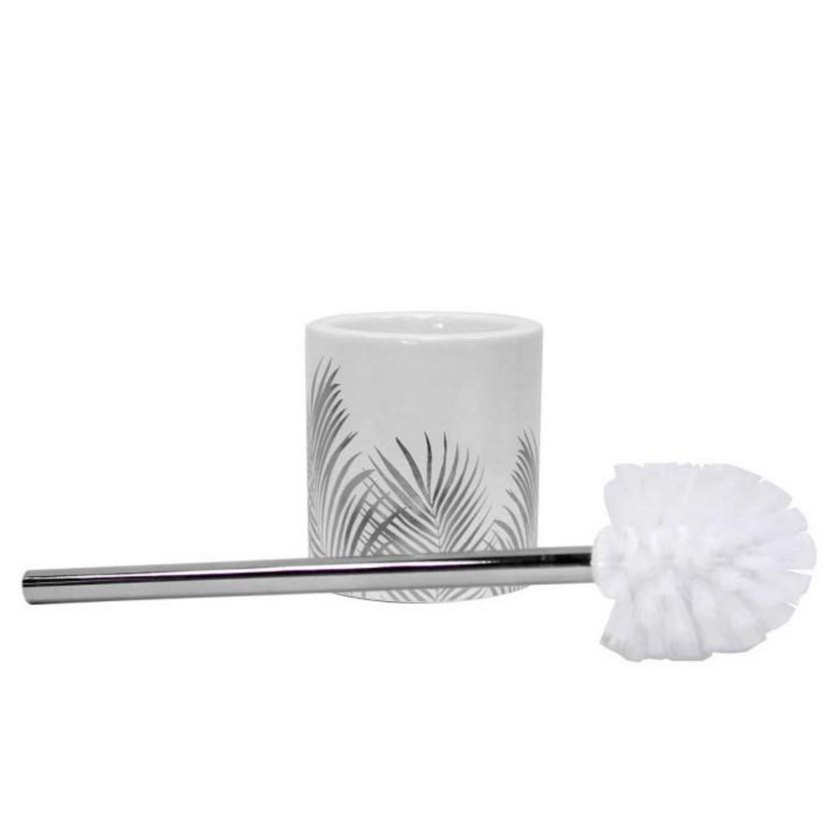 Paris Prix Brosse WC Imprimée  Orbella  40cm Blanc & Argent
