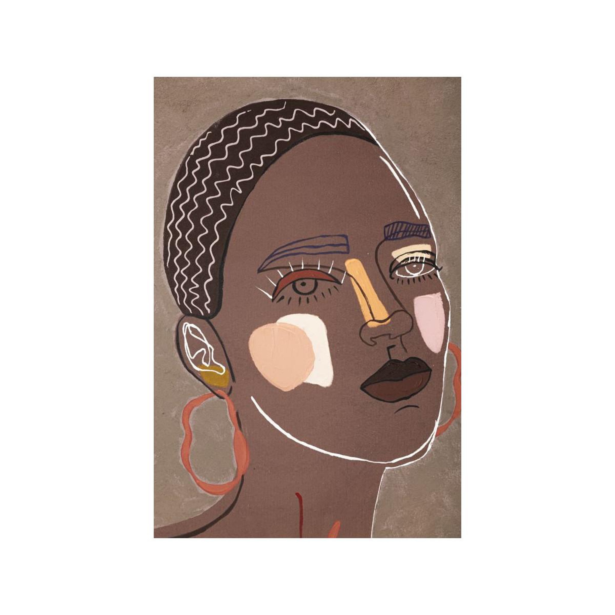Voir la diapositive 2 : Paris Prix Toile imprimée déco  tribal  80x100cm marron