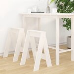 VIDAXL Tabourets lot de 2 blanc 40x40x60 cm bois massif de pin