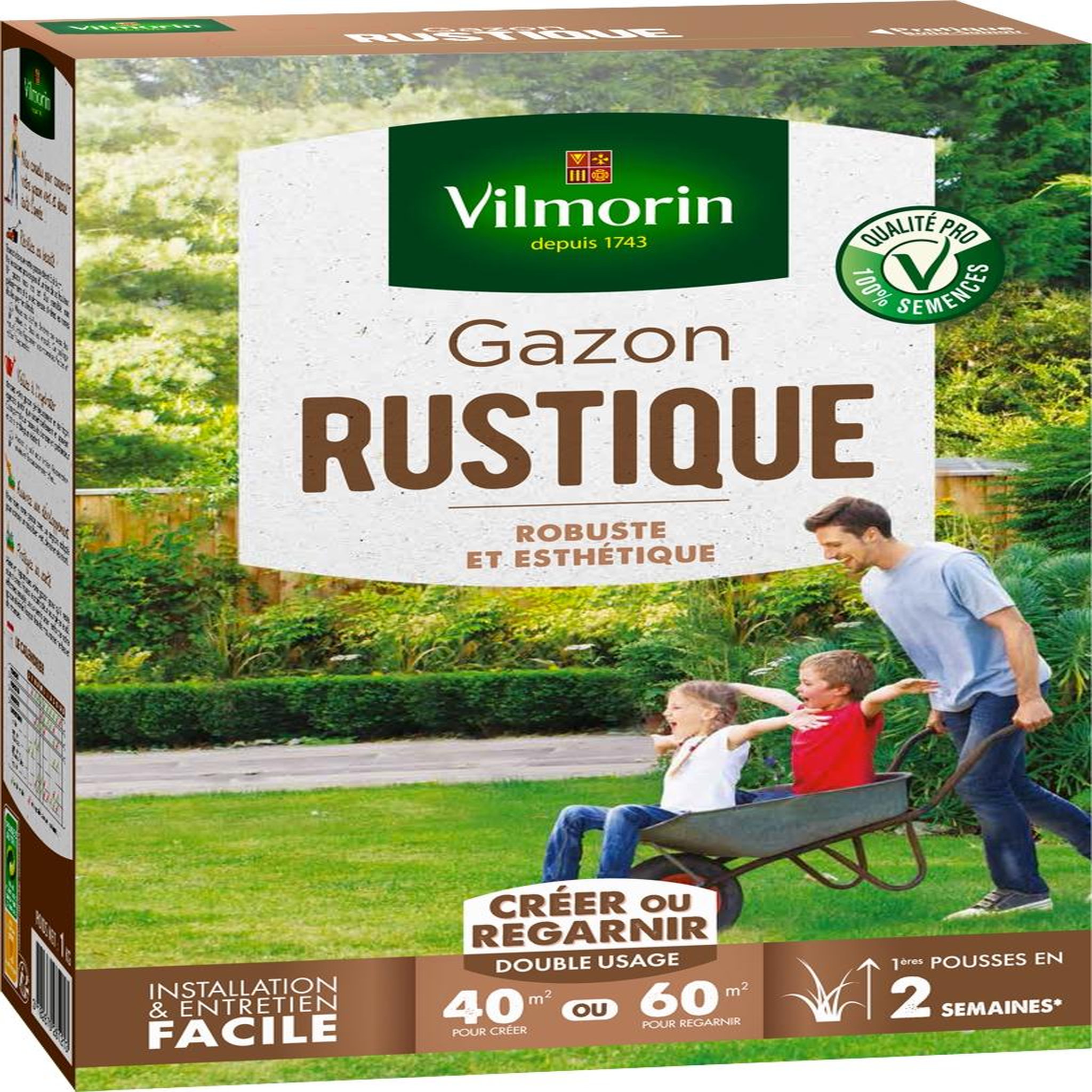 CENTRALE BRICO Gazon rustique vilmorin, 1 kg, 40 m²