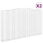 Voir la diapositive 2 : VIDAXL Paniers a gabions arques 2 pcs 400x30x220/240 cm Fer galvanise