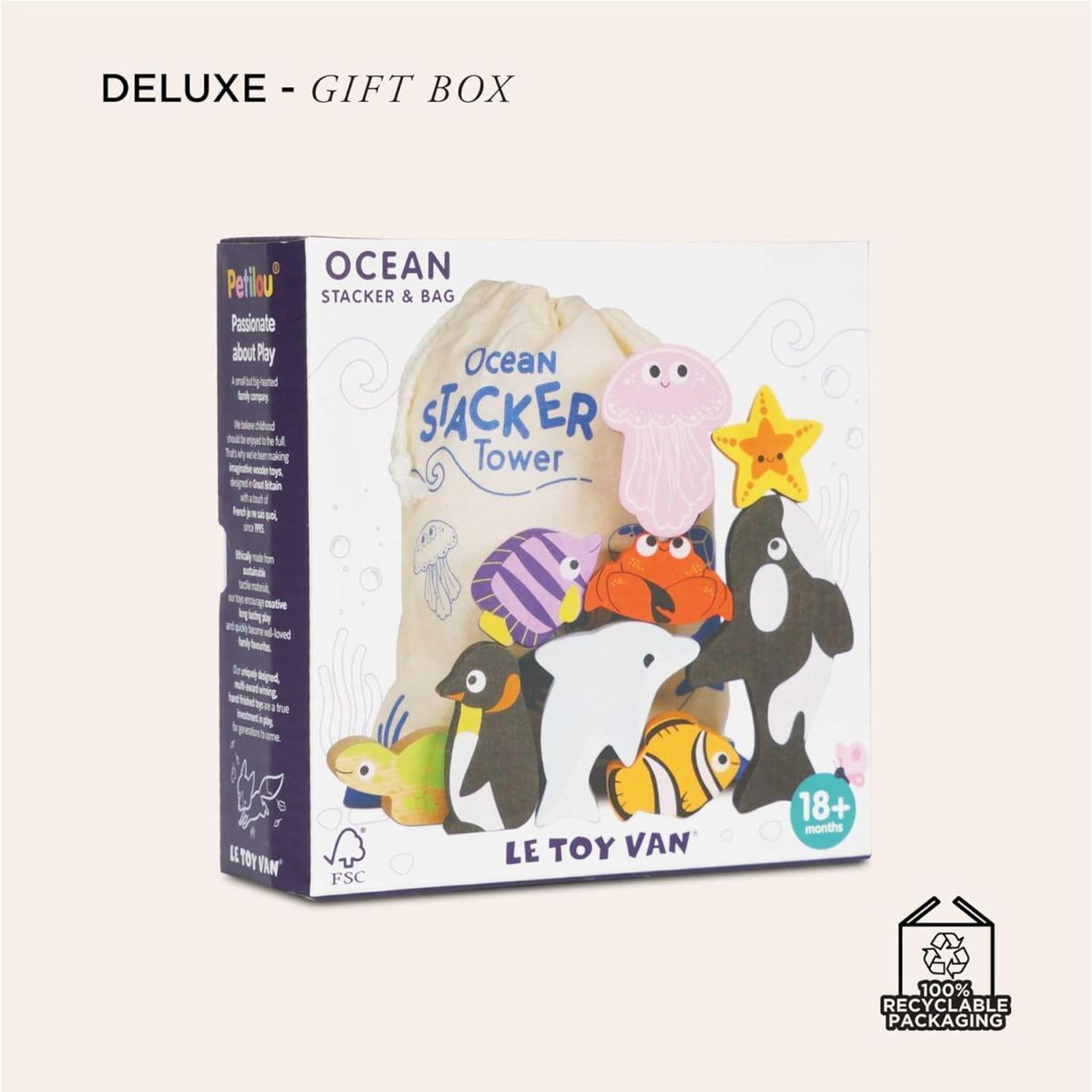 Voir la diapositive 2 : Le Toy Van Animaux De L'océan À Empiler - 10 Pièces