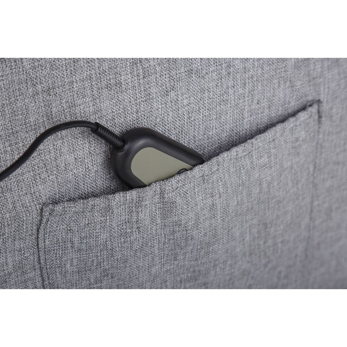 Fauteuil relax éléctrique avec releveur HELENA 1 place tissu gris clair