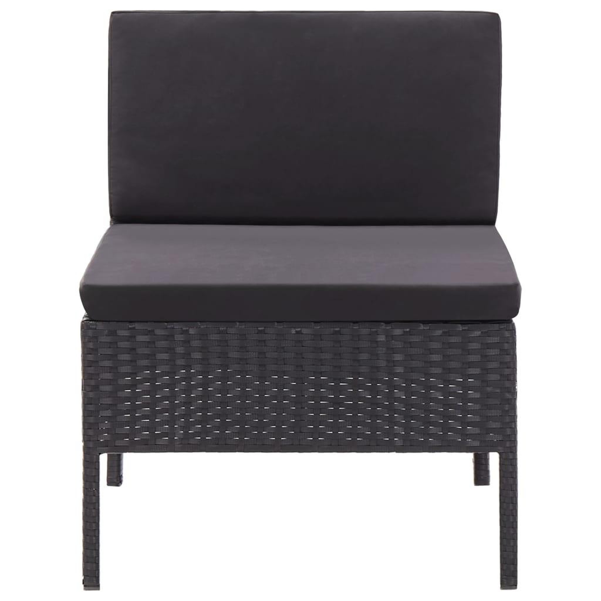 Voir la diapositive 5 : VIDAXL Salon de jardin 3 pcs avec coussins Resine tressee Noir