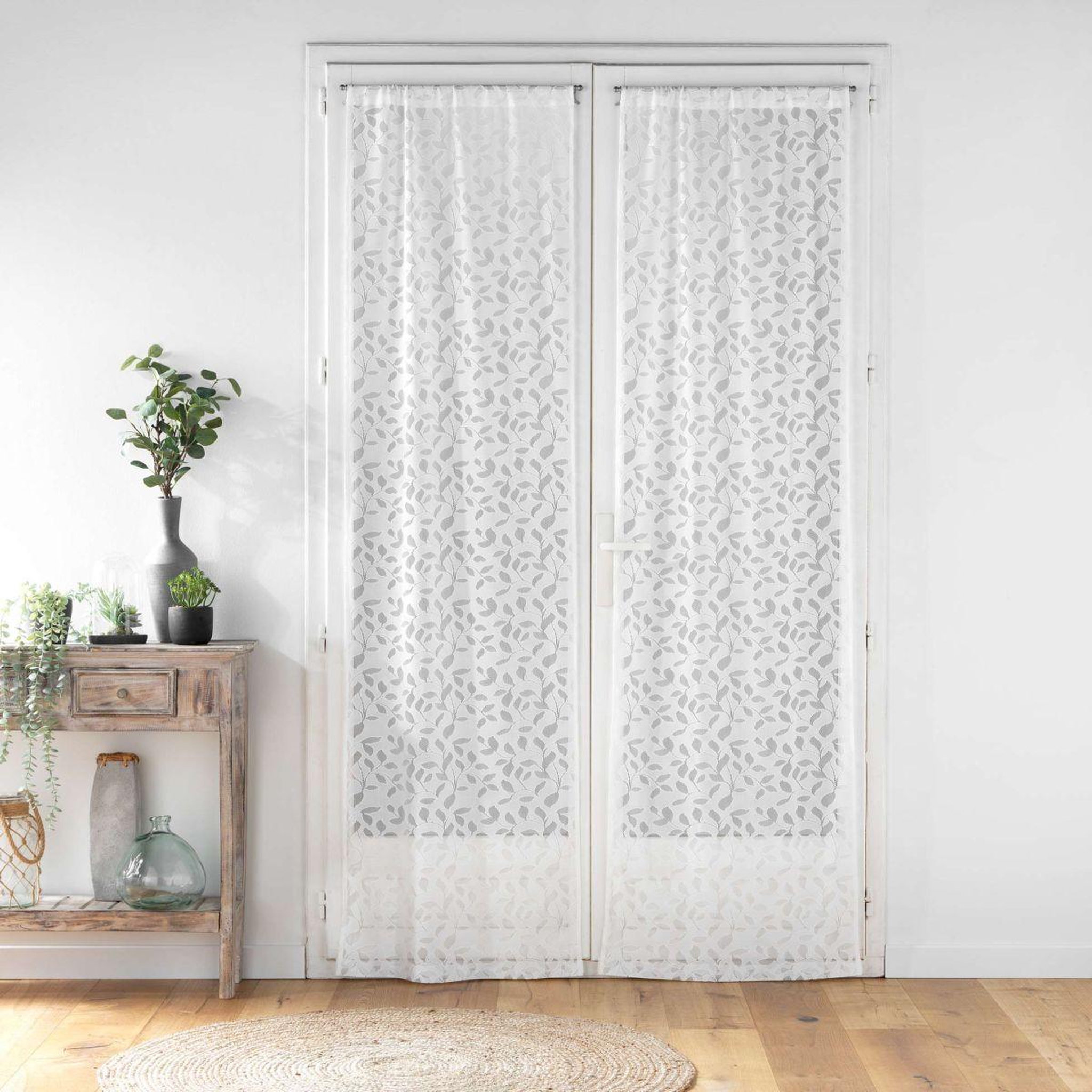 Voir la diapositive 2 : Douceur d'Intérieur Paire de voilages maille  manon  70x240cm blanc